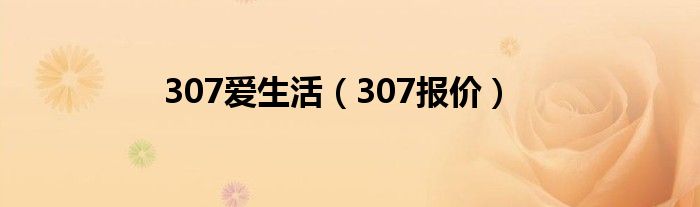 307爱生活(307报价)